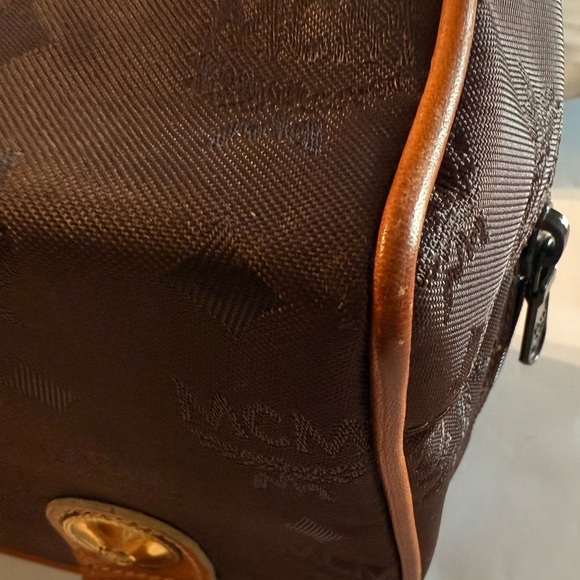 MCM Boston Satchel Hand Bag Nylon Leather Dark Brown Authenticated COA - Picture 14 of 16
